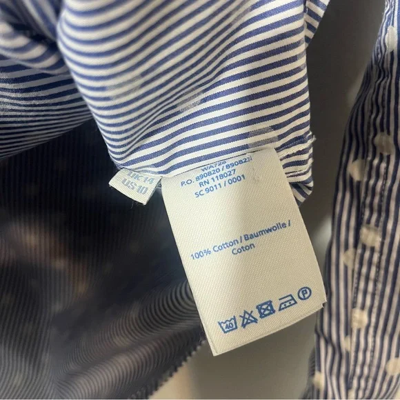 Boden Long Sleeve Casual Polka Dot Button Down Shirt Size 10 - Picture 7 of 8